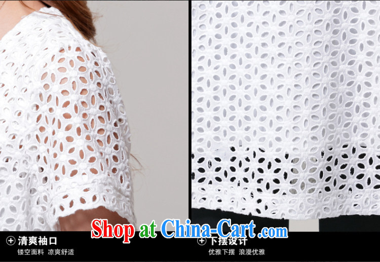 Staff of the fertilizer XL women mm thick summer Korean version check flower openwork and stylish thick sister short-sleeved dresses video thin S 2622 white 5 XL pictures, price, brand platters! Elections are good character, the national distribution, so why buy now enjoy more preferential! Health