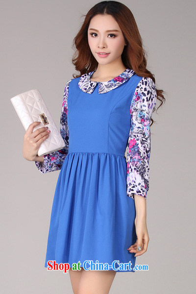 Constitution and clothing increased, fat, female Lady style spring loaded new 2015 fancy Korean long-sleeved thick mm fresh lady OL the dresses Po blue XL 100 - 125 Jack pictures, price, brand platters! Elections are good character, the national distribution, so why buy now enjoy more preferential! Health