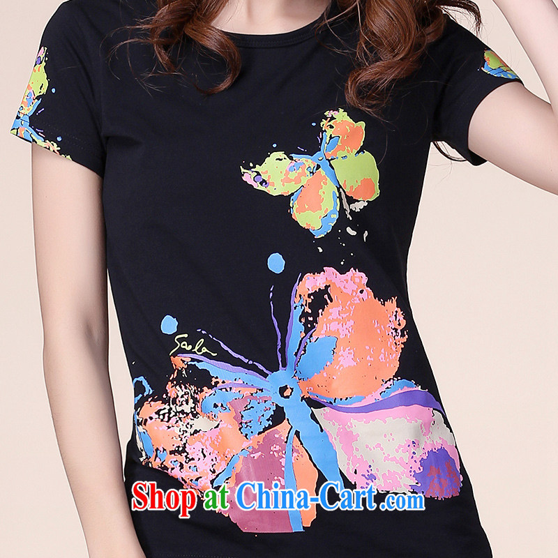 JK .,200 summer new ultra-large, female short-sleeve T pension increase, relaxed thick sister leisure T pension Y 13,008 black 4 XL, JK .,200, shopping on the Internet