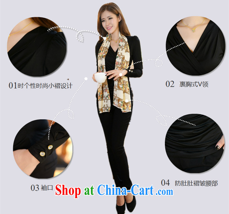 COVERED BY THE 2015 new spring, autumn and the Korean edition Thin women with large numbers of deep sense V collar long-sleeved T-shirt solid shirt T brown shirt XXXL pictures, price, brand platters! Elections are good character, the national distribution, so why buy now enjoy more preferential! Health