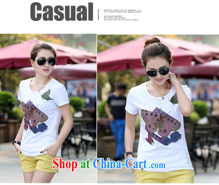 JK .,200 spring and summer King, female Korean short-sleeved T shirts stylish hot drill cultivating and 05,032 white 3 XL pictures, price, brand platters! Elections are good character, the national distribution, so why buy now enjoy more preferential! Health