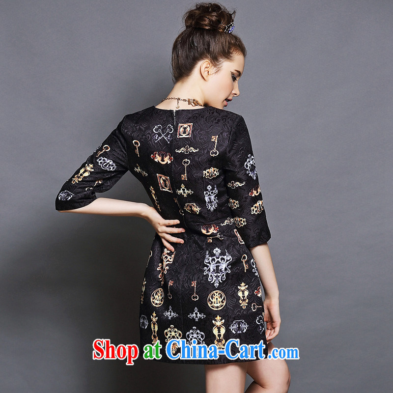 The European site XL girls with thick mm autumn skirt with the FAT increase graphics thin thick sister dresses 5 XL Black 5 XL (90 - 100 KG), Jacob, and, shopping on the Internet