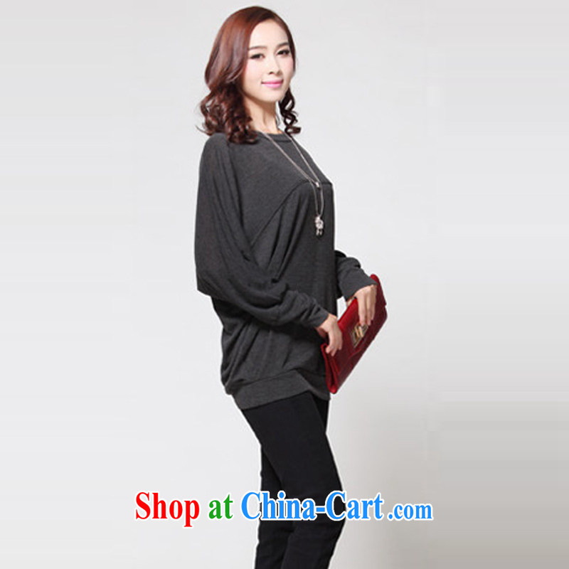 MissDonut fall 2014 with new, larger female and indeed increase Korean version in relaxed long bat T-shirt long-sleeved T shirt black large code XL, MissDonut, shopping on the Internet