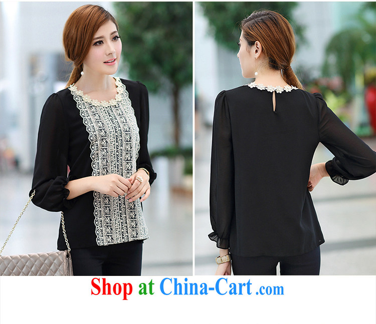 The ink marks fall 2014 new Korea, and indeed increase, female video thin ice woven T shirt thick mm stylish shirt long-sleeved lace thick sister black 5 XL (180 - 200 ) jack pictures, price, brand platters! Elections are good character, the national distribution, so why buy now enjoy more preferential! Health