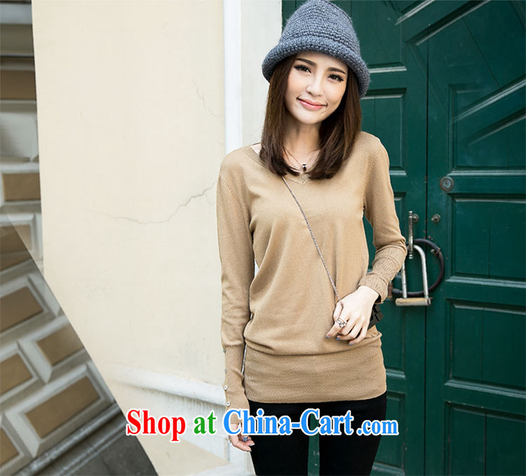 The honey beauty mm thick larger female new fall, the Korean version relaxed, long, solid T-shirt knit sweater knit sweater women 1057 first blue XXXL pictures, price, brand platters! Elections are good character, the national distribution, so why buy now enjoy more preferential! Health
