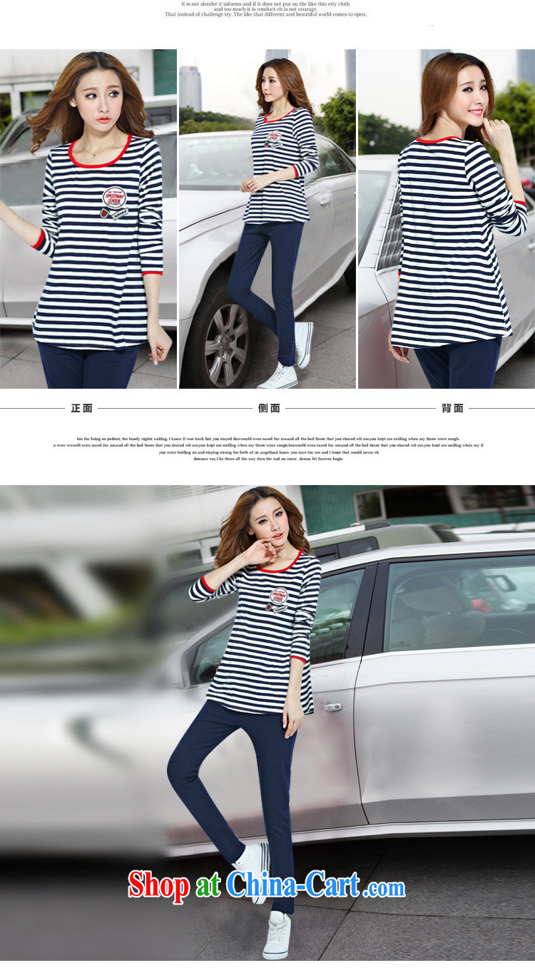 Cheuk-yan Yi Lai film 2015 spring new, larger female striped round-collar loose long-sleeved leisure T pension package S 8128 streaks red XL for weight 115 - 130 pictures, price, brand platters! Elections are good character, the national distribution, so why buy now enjoy more preferential! Health