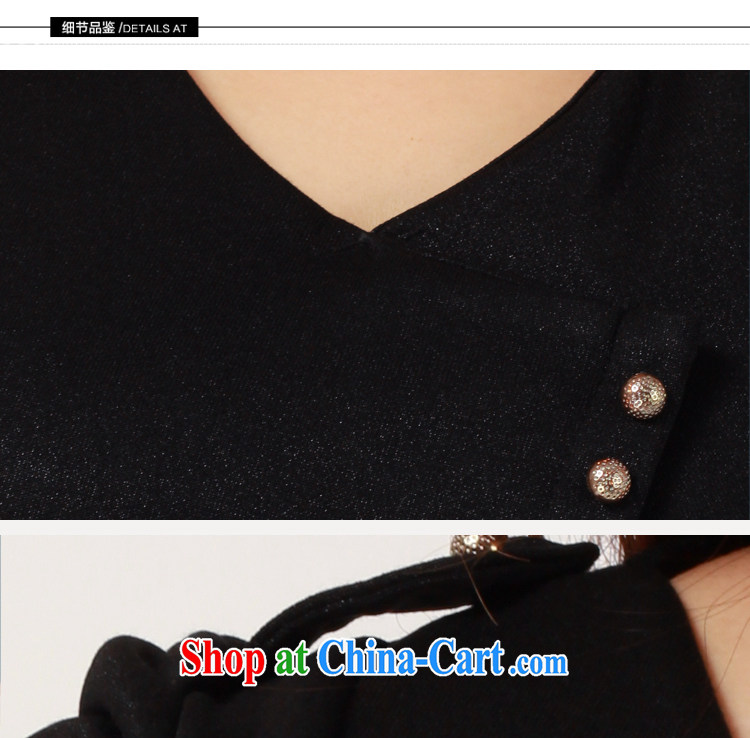 Hi Princess slave Korean thick MM large, women have been the Graphics thin dresses long sleeved V collar solid skirt D 9889 black 4XL/190 Jack left and right pictures, price, brand platters! Elections are good character, the national distribution, so why buy now enjoy more preferential! Health