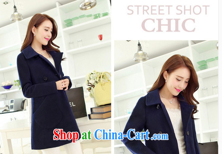 COVERED BY THE 2015 Spring and Autumn and the new, what gross jacket Korean version, long, cultivating lapel coat? cloak? jacket Womens the code hidden cyan XXL pictures, price, brand platters! Elections are good character, the national distribution, so why buy now enjoy more preferential! Health
