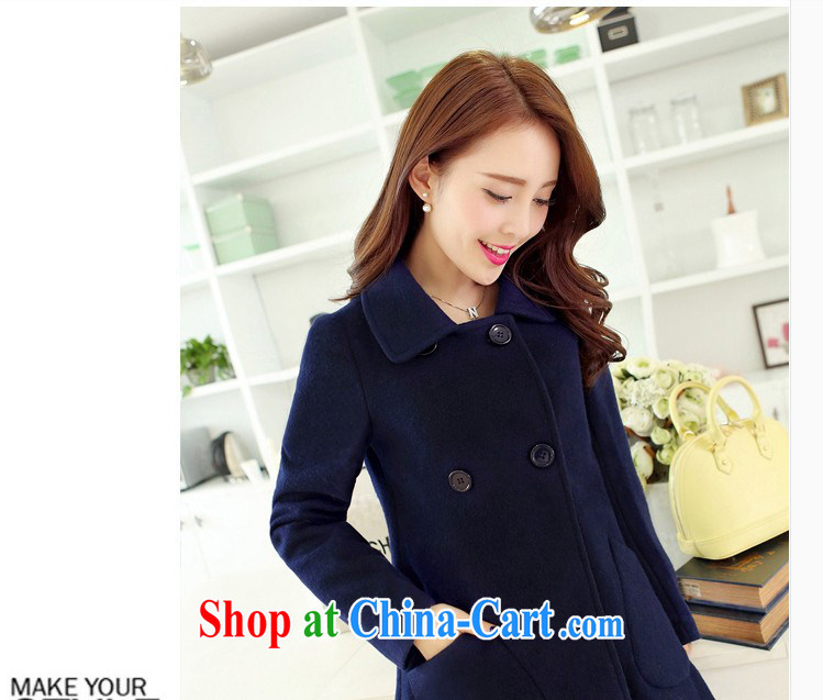 COVERED BY THE 2015 Spring and Autumn and the new, what gross jacket Korean version, long, cultivating lapel coat? cloak? jacket Womens the code hidden cyan XXL pictures, price, brand platters! Elections are good character, the national distribution, so why buy now enjoy more preferential! Health