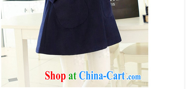 COVERED BY THE 2015 Spring and Autumn and the new, what gross jacket Korean version, long, cultivating lapel coat? cloak? jacket Womens the code hidden cyan XXL pictures, price, brand platters! Elections are good character, the national distribution, so why buy now enjoy more preferential! Health