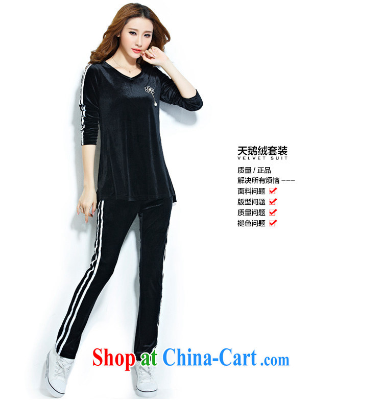 Magic of the autumn and the new, larger female thick MM long-sleeved video thin relaxed Leisure package Sport Kits T shirt + pants 87,123 high-quality black XXXL (generally 155 - 170 ) pictures, price, brand platters! Elections are good character, the national distribution, so why buy now enjoy more preferential! Health
