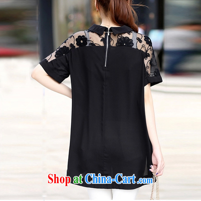Hong Kong Love honey 2015 spring and summer in New Korean version of the greater code female loose snow woven shirts, cuff T shirts female solid black T-shirt XL - recommendations 155 - 165 jack wear, the Hong Kong Love honey (XIANGAIMI), online shopping