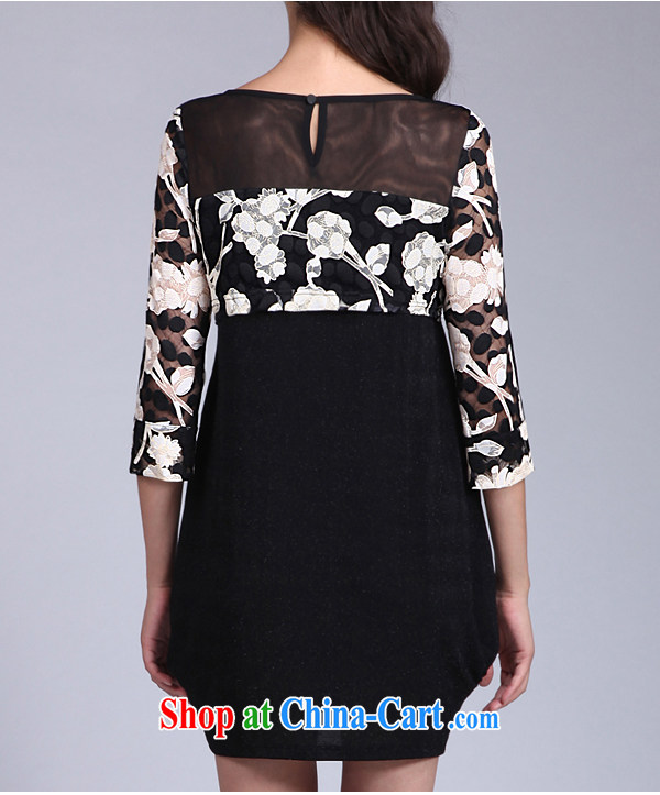 Pak-down Li European Women spring 2015 New Product commute the code style graphics thin stitching Korean version 7 cuff dress female 51,792 black M pictures, price, brand platters! Elections are good character, the national distribution, so why buy now enjoy more preferential! Health