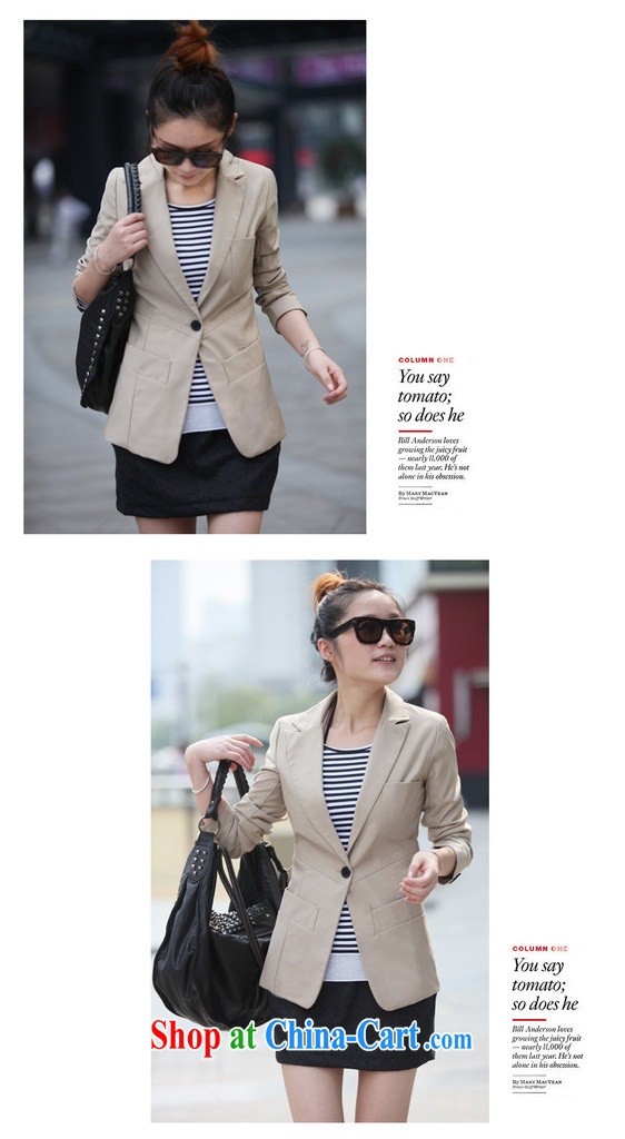 The Ting zhuangting autumn 2015 new Korean XL Women Fashion beauty graphics thin long-sleeved small suit jacket 1126 khaki XXXL pictures, price, brand platters! Elections are good character, the national distribution, so why buy now enjoy more preferential! Health