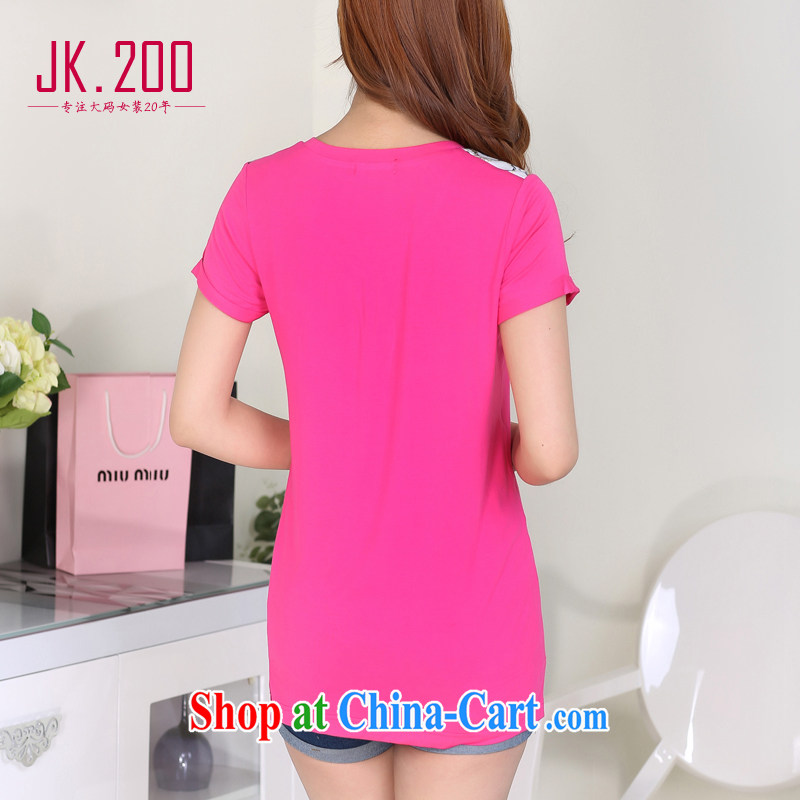 JK .,200 larger female spring and summer new short-sleeved shirt T mm thick retro Ethnic Wind stamp, with the forklift truck 05,010 black 4 XL, JK .,200, shopping on the Internet