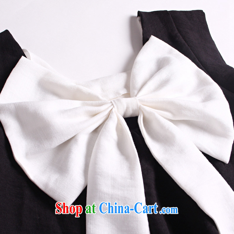 The Code's 2015 mm thick summer new and indeed increase bow-tie thick sister short-sleeved dresses black-and-white two-color 4 XL (82.5 - 90 kg), and Jacob, and, on-line shopping