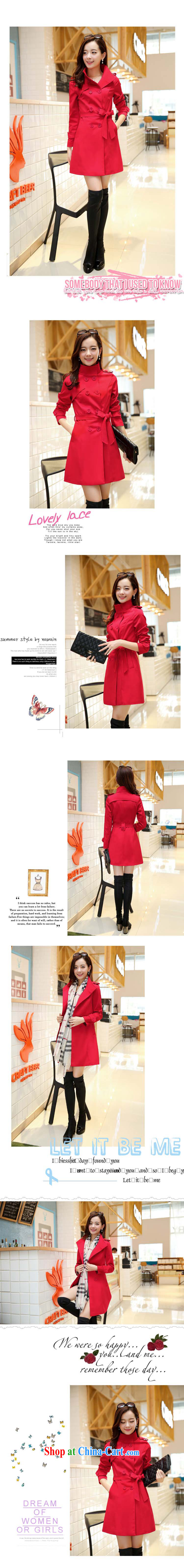 The US double-2014 autumn and the new, Korean double-windbreaker, long, cultivating larger flip style lounge with belt jacket red XXXXL pictures, price, brand platters! Elections are good character, the national distribution, so why buy now enjoy more preferential! Health