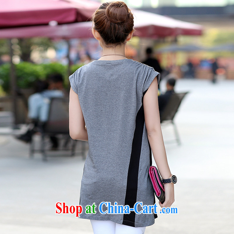JK .,200 larger female summer new Korean version, long, short T shoulder the, the short-sleeved black 05,039 2 XL, JK .,200, shopping on the Internet