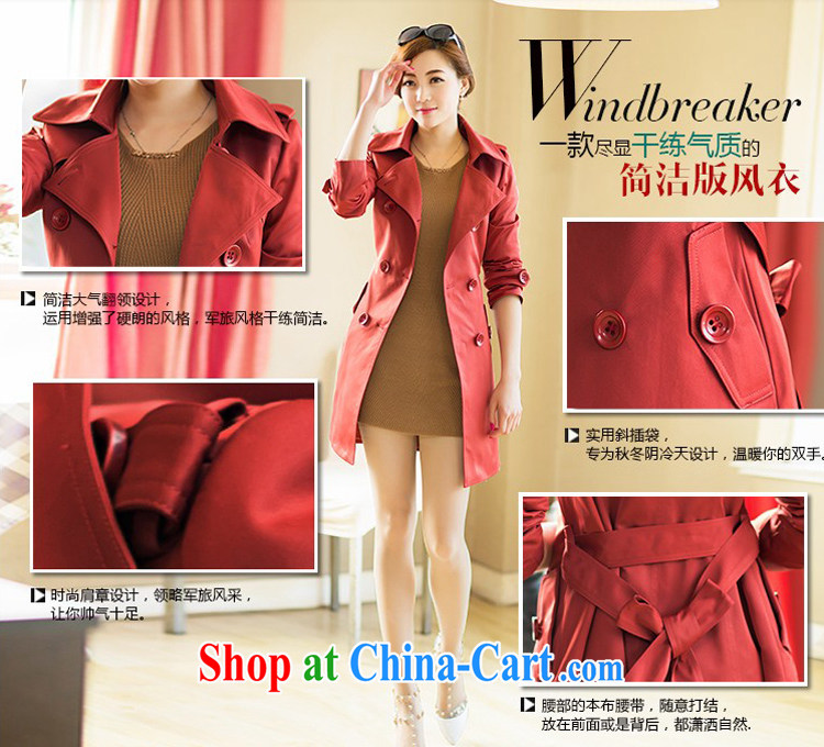 Yi Xuan, and autumn 2014 new Korean version the Code women's coats beauty double-long, wind jacket coat women 3028 big red XXXL pictures, price, brand platters! Elections are good character, the national distribution, so why buy now enjoy more preferential! Health