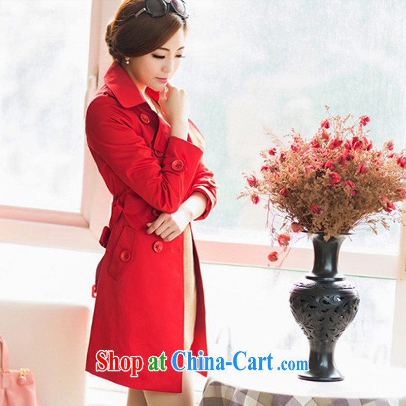 Yi Xuan, and autumn 2014 new Korean version the Code women's coats beauty double-long, wind jacket coat women 3028 big red XXXL, Yi Xuan, bar, shopping on the Internet