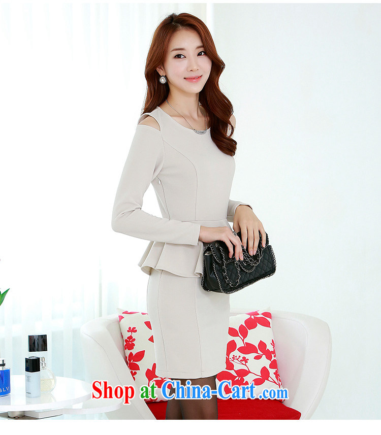 Constitution Yi fat people dress XL women's clothing new 2015 spring Korean goddess aura your shoulders waist long-sleeved lace design cultivating thick sister-blue skirt L pictures, price, brand platters! Elections are good character, the national distribution, so why buy now enjoy more preferential! Health