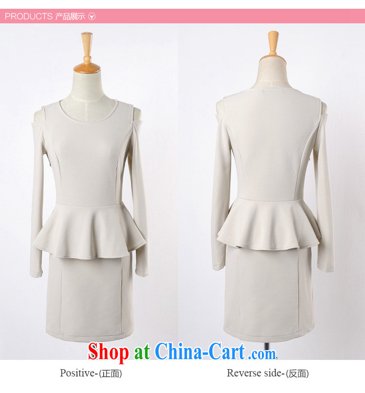 Constitution Yi fat people dress XL women's clothing new 2015 spring Korean goddess aura your shoulders waist long-sleeved lace design cultivating thick sister-blue skirt L pictures, price, brand platters! Elections are good character, the national distribution, so why buy now enjoy more preferential! Health