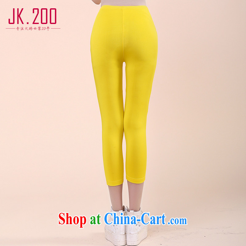 JK .,200 larger female spring and summer new and colorful beauty Solid Color 7 pants breathable elastic solid pants 05,016 wine red 3XL, JK .,200, shopping on the Internet