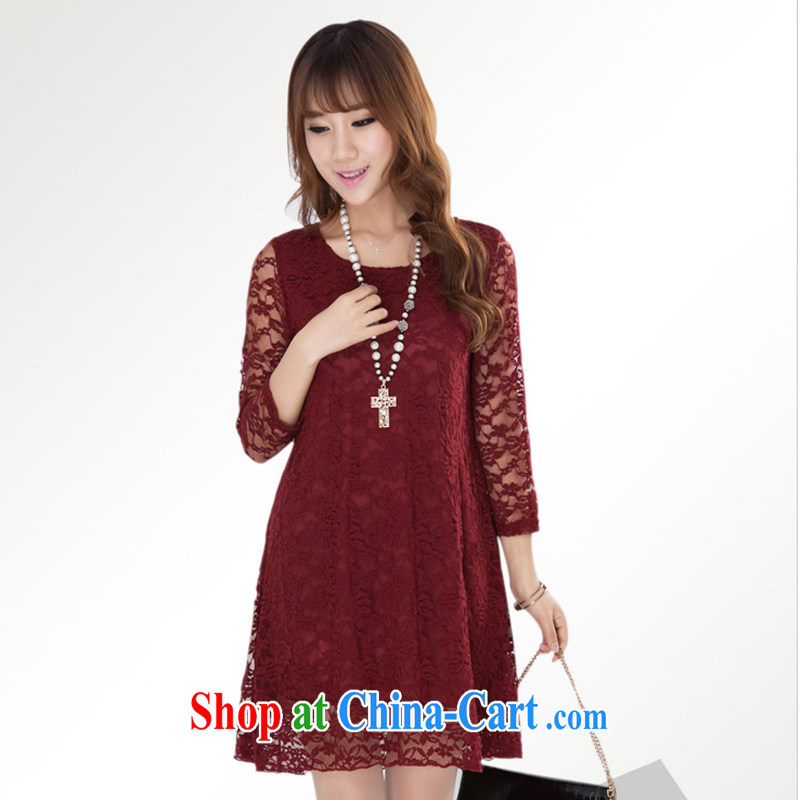 gold Catherine's 2015 new large, Spring Loaded, cuff lace dresses and indeed intensify beauty graphics thin skirt rust red 4 XL Amoy, Lin (taolin), shopping on the Internet