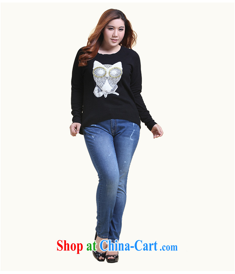 Slim LI Sau 2014 autumn new XL female owl three-dimensional embroidery is not rules, with knitted sweaters Q 5818 black XXL pictures, price, brand platters! Elections are good character, the national distribution, so why buy now enjoy more preferential! Health