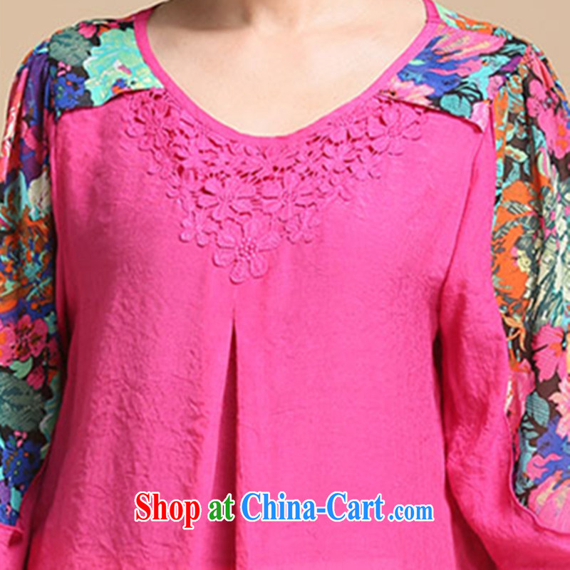 2015 spring new units and the Commission is indeed increasing, female, older women in T cuff shirt, mom with elegance 7 T-shirt by red XXXXL, beautiful believers, shopping on the Internet