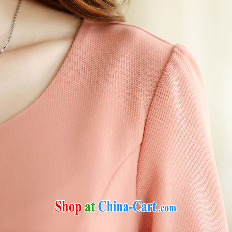 Morning would be 2015 spring New, and indeed increase, women mm thick lady long-sleeved beauty graphics thin dress solid color flouncing swing dress pink 5 XL recommendations 180 - 200 jack, morning, and shopping on the Internet