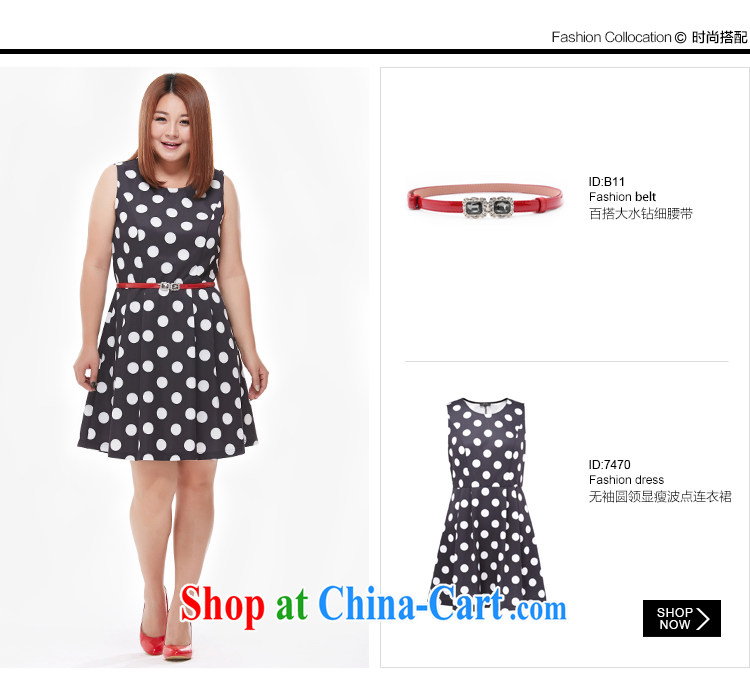 MsShe XL women summer 2015 new thick mm sleeveless round neck wave point vest dresses 7470 small wave 3 XL pictures, price, brand platters! Elections are good character, the national distribution, so why buy now enjoy more preferential! Health