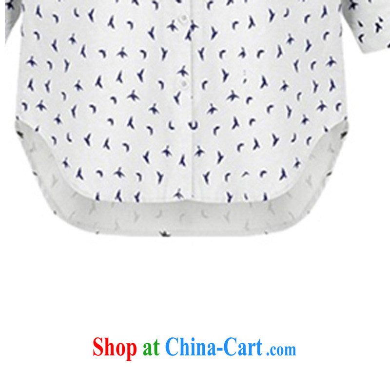 Shih, 2014, in Europe and America, the girls fall on New and indeed increase code mm thick loose stamp small patterns in long, floral shirt 5812 white XXL, grid, (SIGLENA), shopping on the Internet