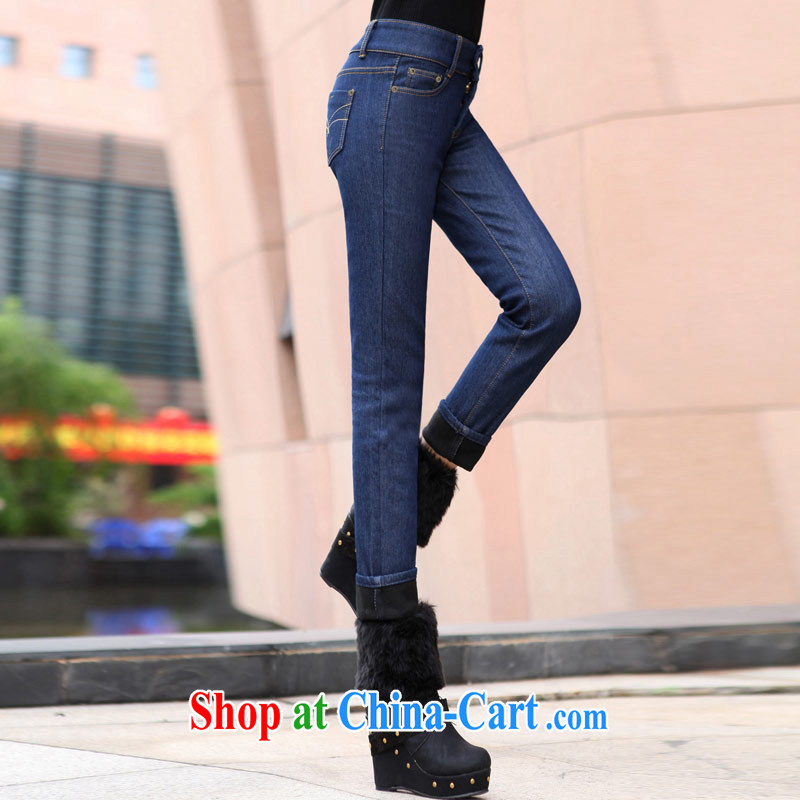 NOS thick mm XL girls with the lint-free cloth in thick high-waist warm water stingrays lint-free castor cultivation video thin blue jeans pants M 66,661 dark blue 44, 250 jack, thin (NOS), online shopping