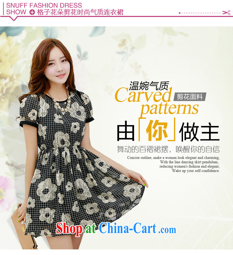 Constitution and clothing increased, ladies casual dress 2015 thick sister new tartan flowers cut flowers fashion style dress with elastic band for a video thin lady short skirt black L pictures, price, brand platters! Elections are good character, the national distribution, so why buy now enjoy more preferential! Health