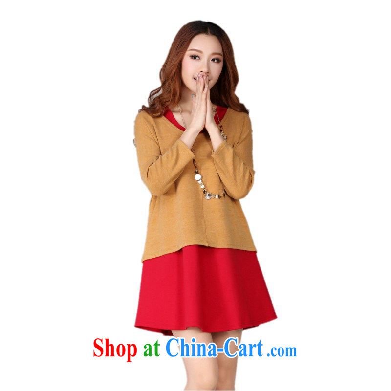 The delivery package mail as soon as possible, focusing on girls XL two-piece dresses bat long-sleeved T-shirt knit vest skirt solid red, solid red 4 XL approximately 165 - 180 jack, constitution, Jacob (QIANYAZI), the Code women, shopping on the Internet