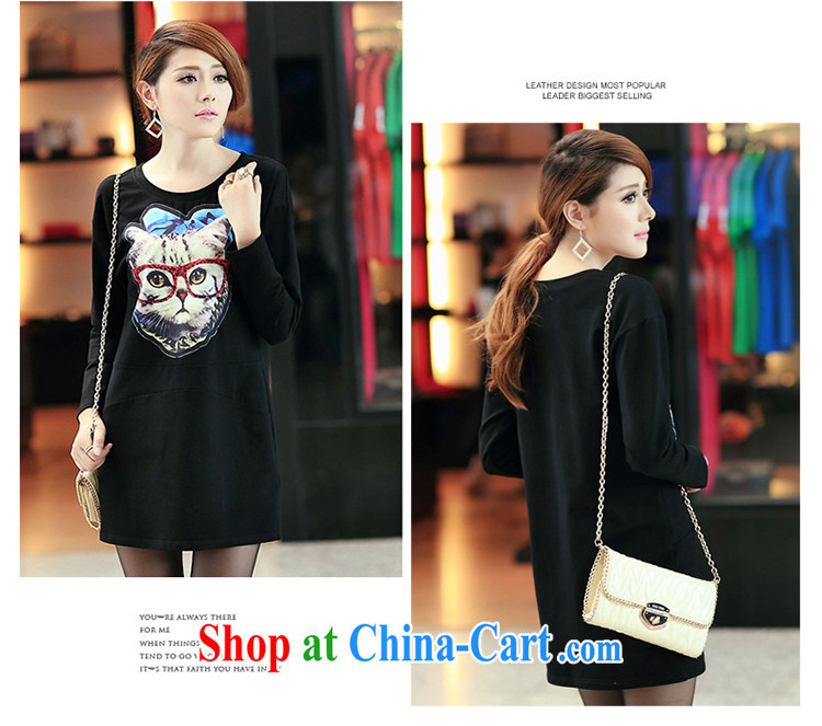 Mephidross has long honey, Autumn 2014 the new Korean version thick mm maximum code female kitten stamp long-sleeved dresses loose 2690 black large code 5 XL pictures, price, brand platters! Elections are good character, the national distribution, so why buy now enjoy more preferential! Health