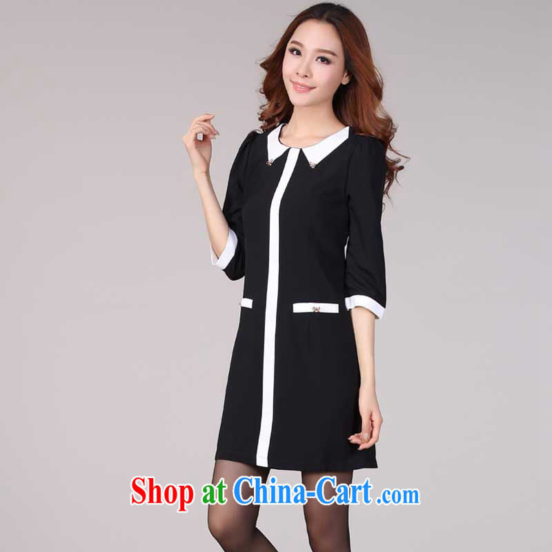 Loved spring new Korean professional graphics thin 7 cuff thick MM larger women's clothing dresses 105 XXXL, loved (Tanai), shopping on the Internet