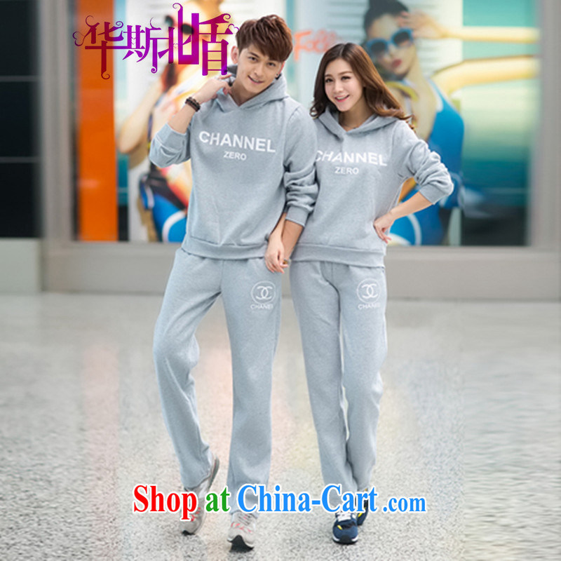 Autumn 2014 for couples, sweater Kit men and women sport and leisure package Korean couples with long-sleeved pants a two-piece gray XXL