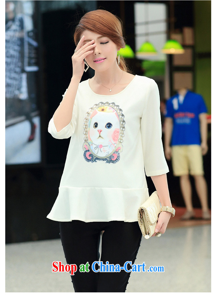 Mephidross economy honey, Autumn 2014 the new Korean version thick mm larger female stamp 7 cuff T shirt T-shirt personalized 1696 large white code 5 XL pictures, price, brand platters! Elections are good character, the national distribution, so why buy now enjoy more preferential! Health