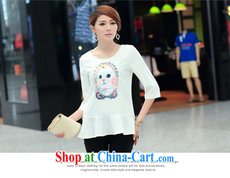 Mephidross economy honey, Autumn 2014 the new Korean version thick mm larger female stamp 7 cuff T shirt T-shirt personalized 1696 large white code 5 XL pictures, price, brand platters! Elections are good character, the national distribution, so why buy now enjoy more preferential! Health
