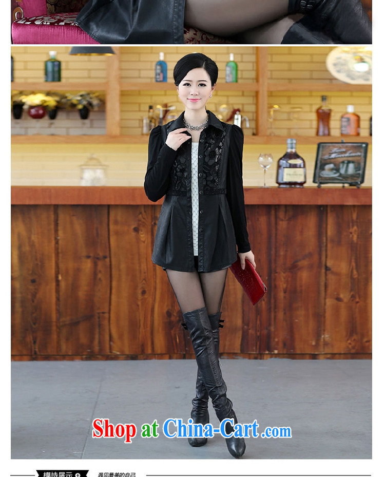 All-chul 2015 new XL girls long-sleeved T-shirt Han version in cultivating long jacket, female black 5 XL pictures, price, brand platters! Elections are good character, the national distribution, so why buy now enjoy more preferential! Health