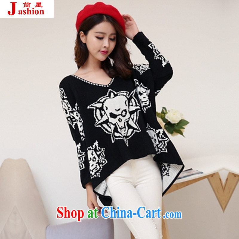 In short _ 2015 girls spring loaded new 627,925 XL girls thick sister girl with the code does not fit the rules knitted sweater sweater black are code