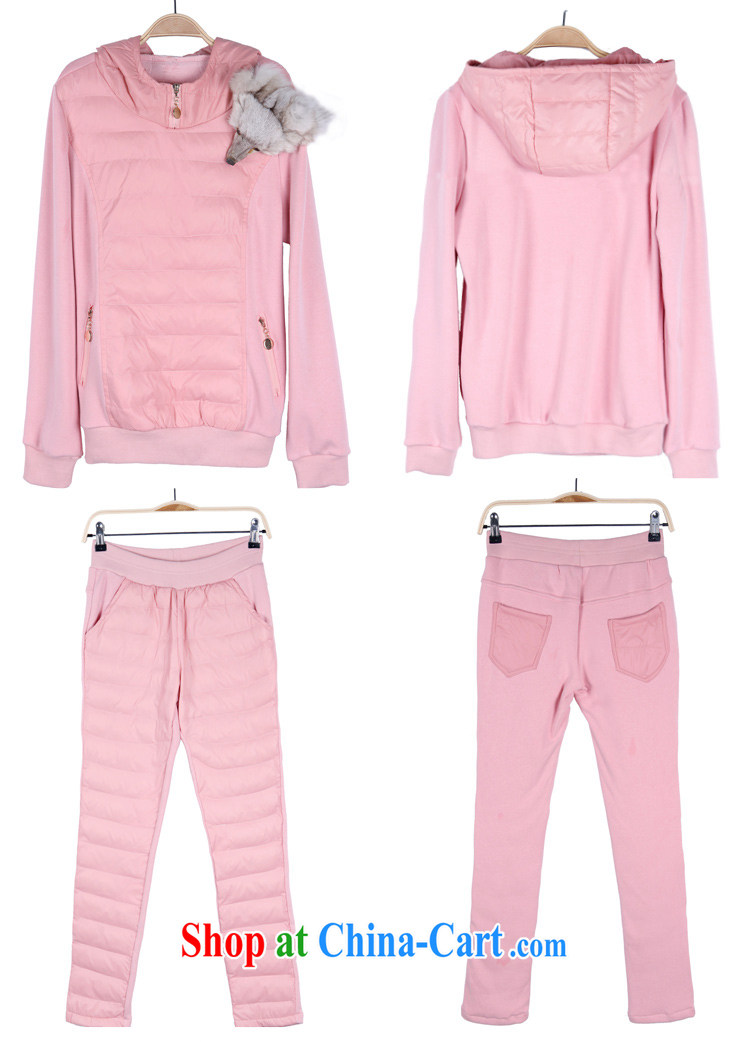2014 fall and winter new sweater stitching feather cotton two-piece uniforms trousers Kit pink XXL pictures, price, brand platters! Elections are good character, the national distribution, so why buy now enjoy more preferential! Health