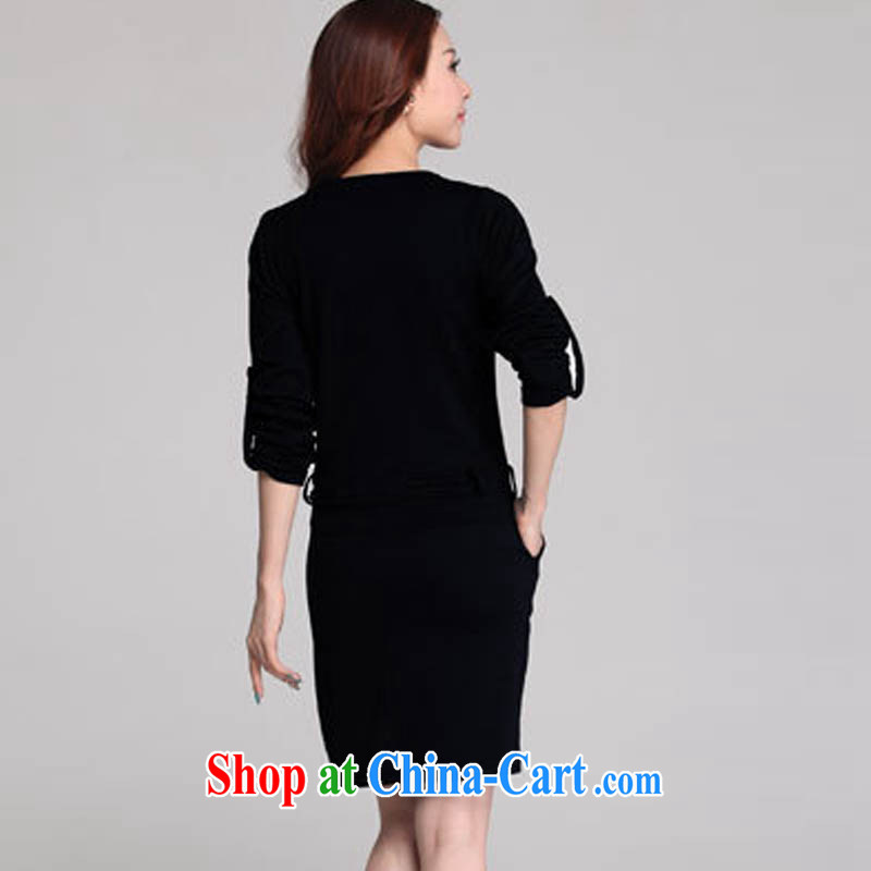 loved the code female spring graphics thin, for long, to pull long-sleeved thick MM King code dress 3571 black XXXXL, loved (Tanai), shopping on the Internet