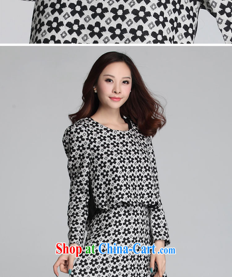 Loved autumn and winter clothing new, fat people, women video thin, Korean version thick MM two-piece is a dress 3572 black-and-white XXXXL pictures, price, brand platters! Elections are good character, the national distribution, so why buy now enjoy more preferential! Health