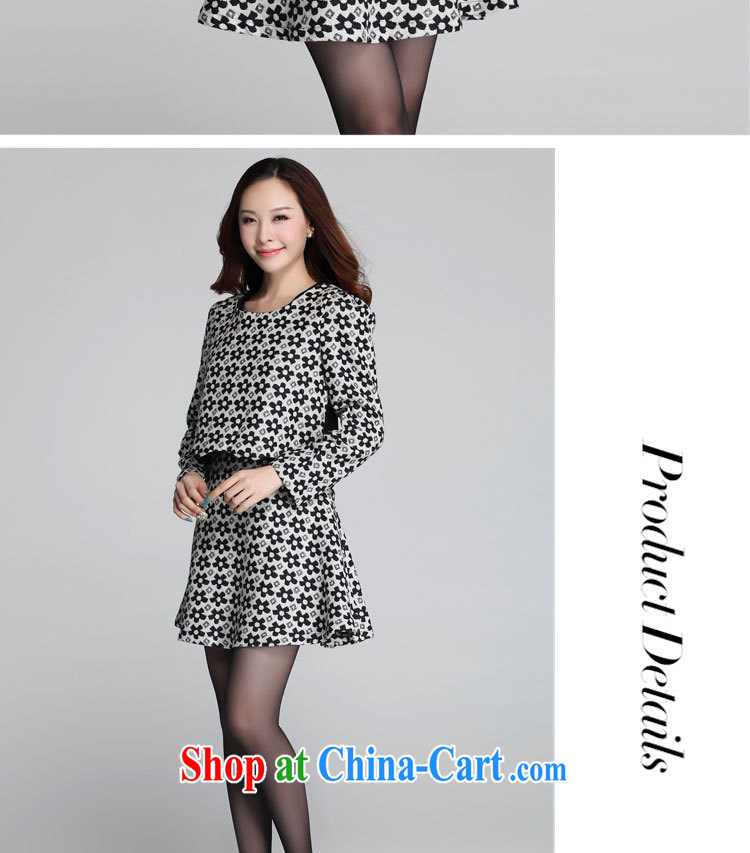 Loved autumn and winter clothing new, fat people, women video thin, Korean version thick MM two-piece is a dress 3572 black-and-white XXXXL pictures, price, brand platters! Elections are good character, the national distribution, so why buy now enjoy more preferential! Health