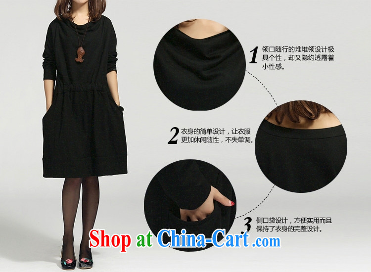 Dora, honey child 2015 spring new female Korean version of the greater, pregnant women with thick MM elasticated waist long-sleeved dresses 20408002 black XXL pictures, price, brand platters! Elections are good character, the national distribution, so why buy now enjoy more preferential! Health