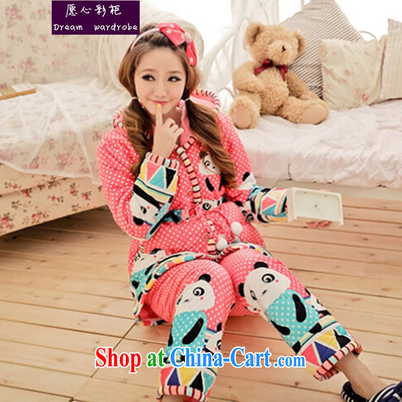 To Heart Color cabinet winter 2014 pregnant women with lovely Panda ultra soft cotton folder on the uniform thickness pregnant women home service package by picture color XXL