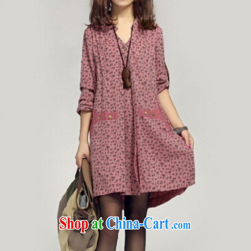 Dora, honey child 2015 spring new female Korean loose the code thick MM pregnant women with cotton the long-sleeved dress 3566996 rubber red XXL, Dora, honey, and shopping on the Internet
